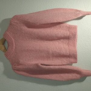 & Other Stories Pink Alpaca Wool Blend Fuzzy Knit Sweater